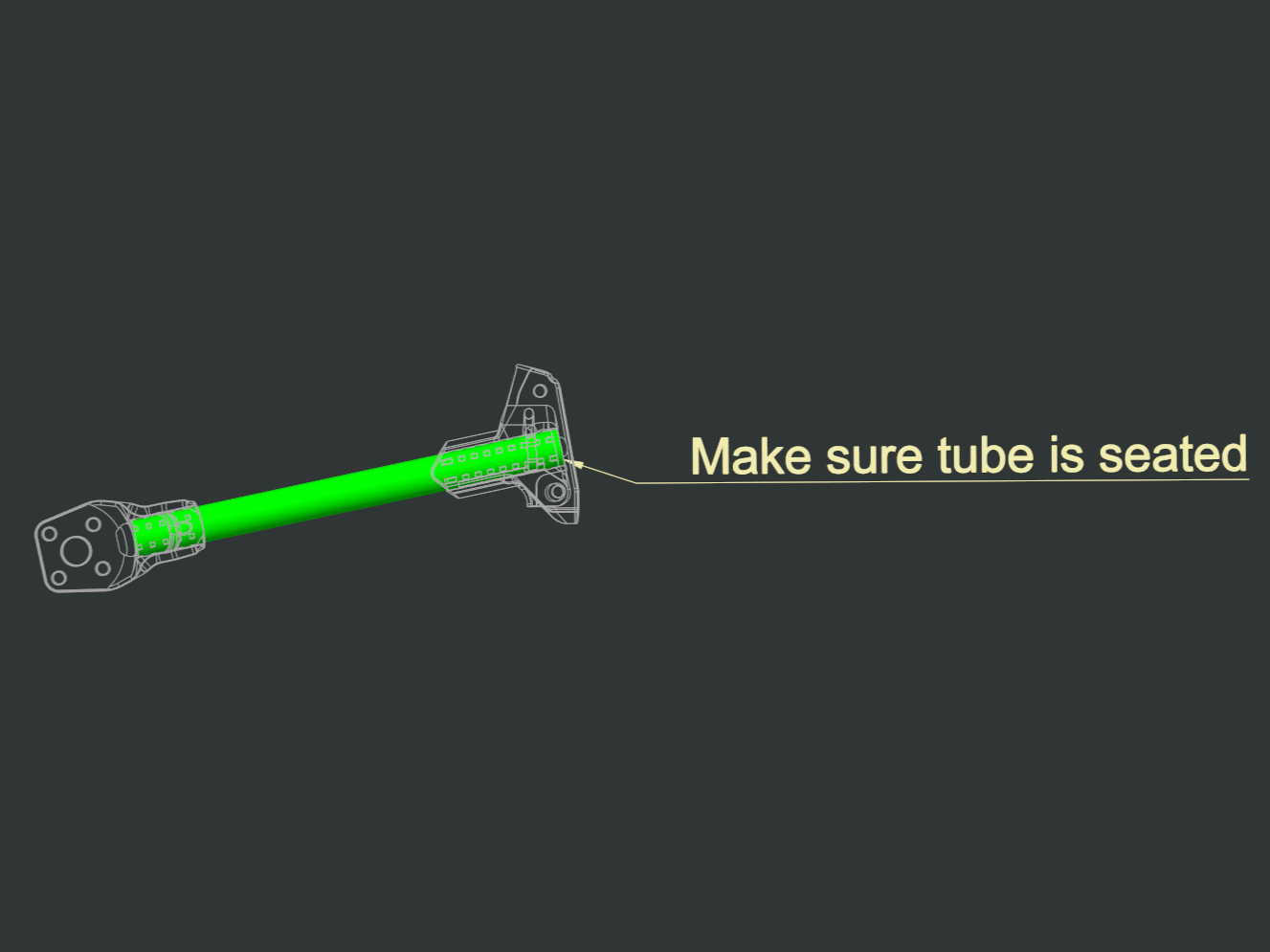 Carbon tube fully seated in the motor mount
